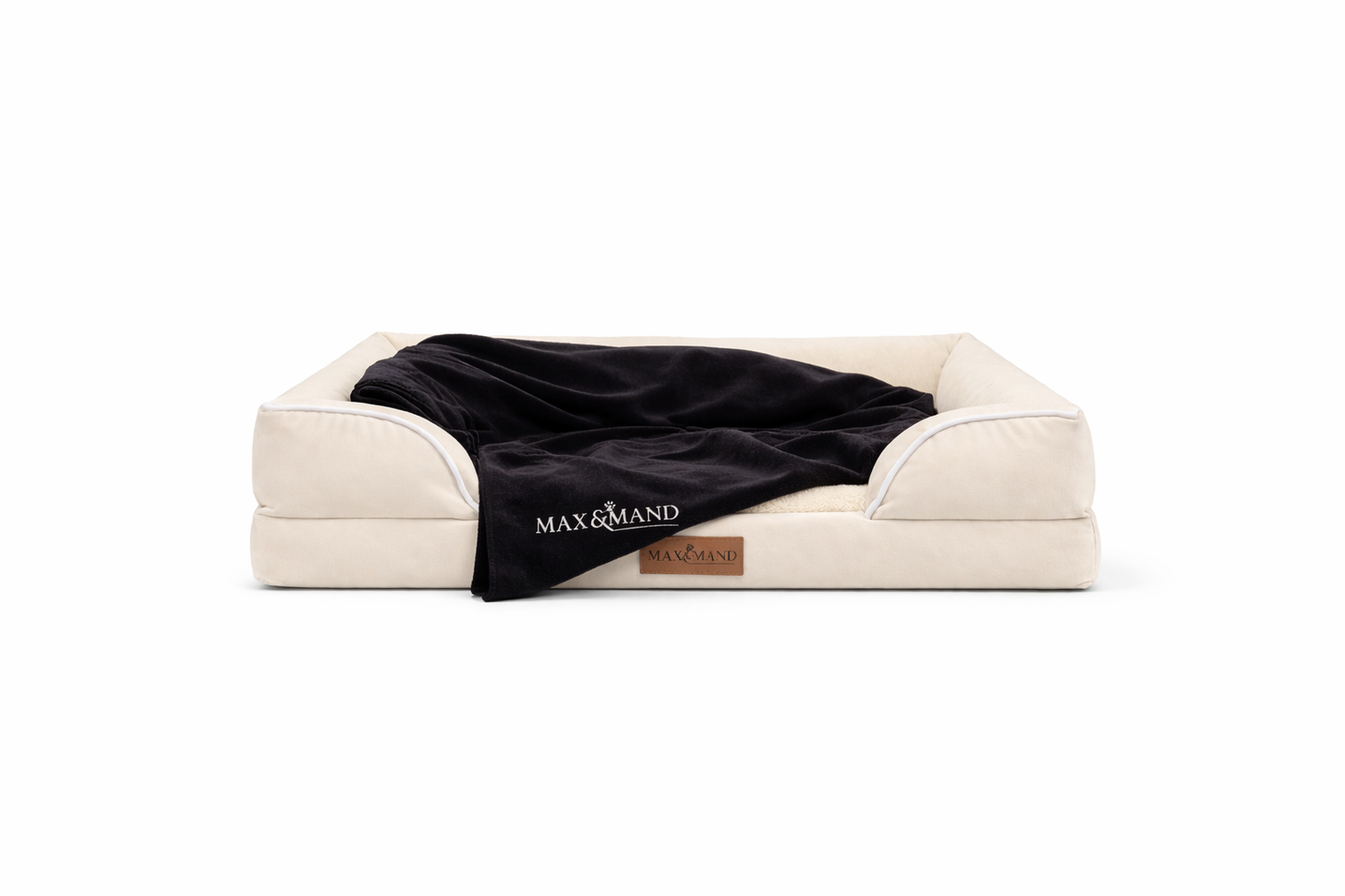 Max&Mand Orthopedische Hondenmand Beige – M (76 × 50 × 18 cm)