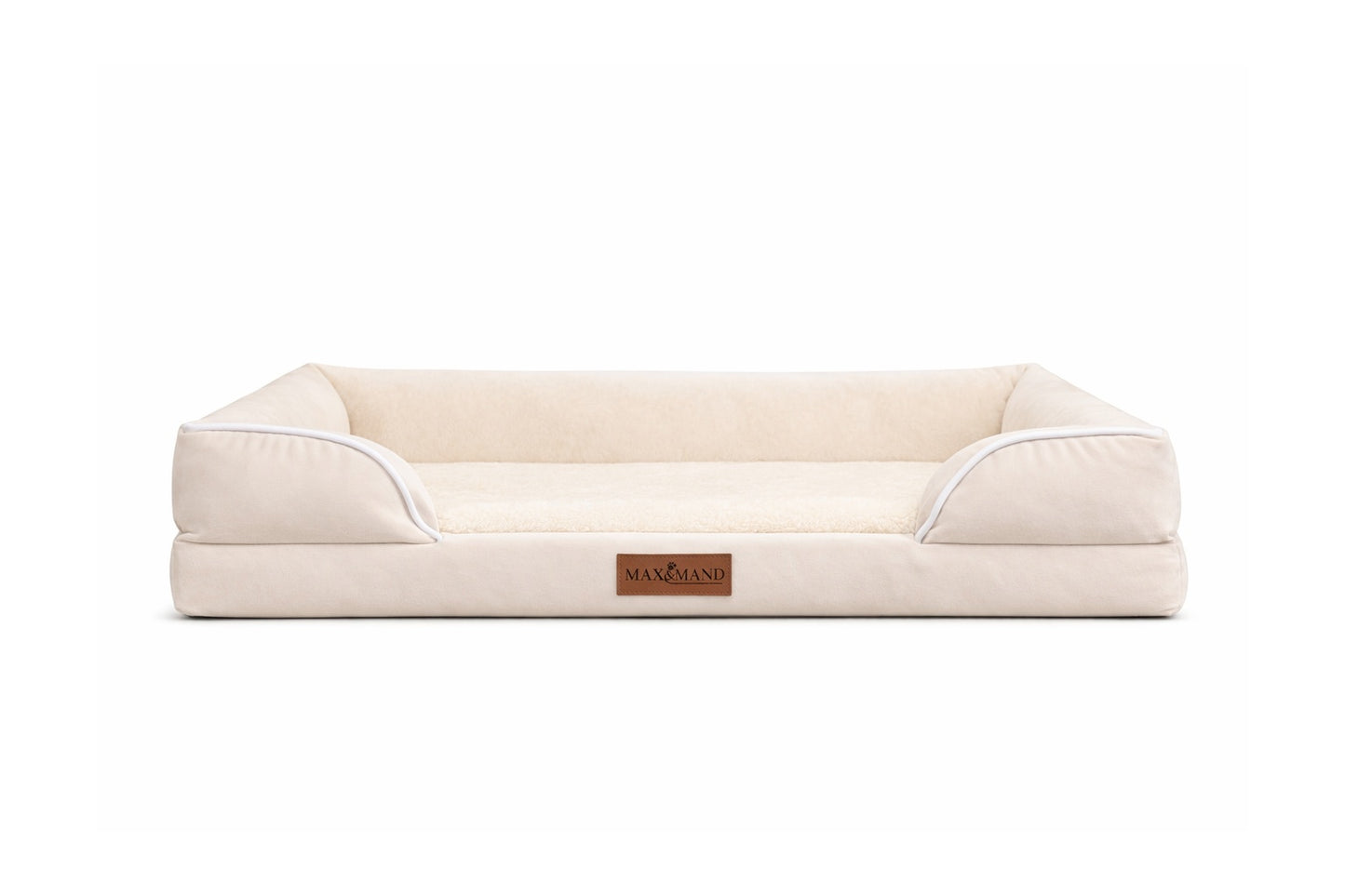 Max&Mand Orthopedische Hondenmand Beige – L (115 × 90 × 22 cm)