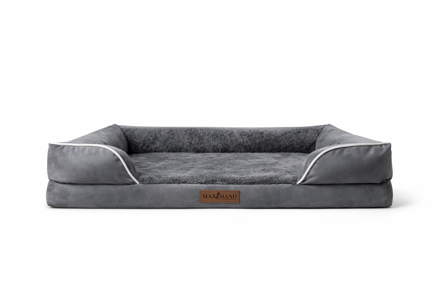Max&Mand Orthopedische Hondenmand Donkergrijs – L (115 × 90 × 22 cm)