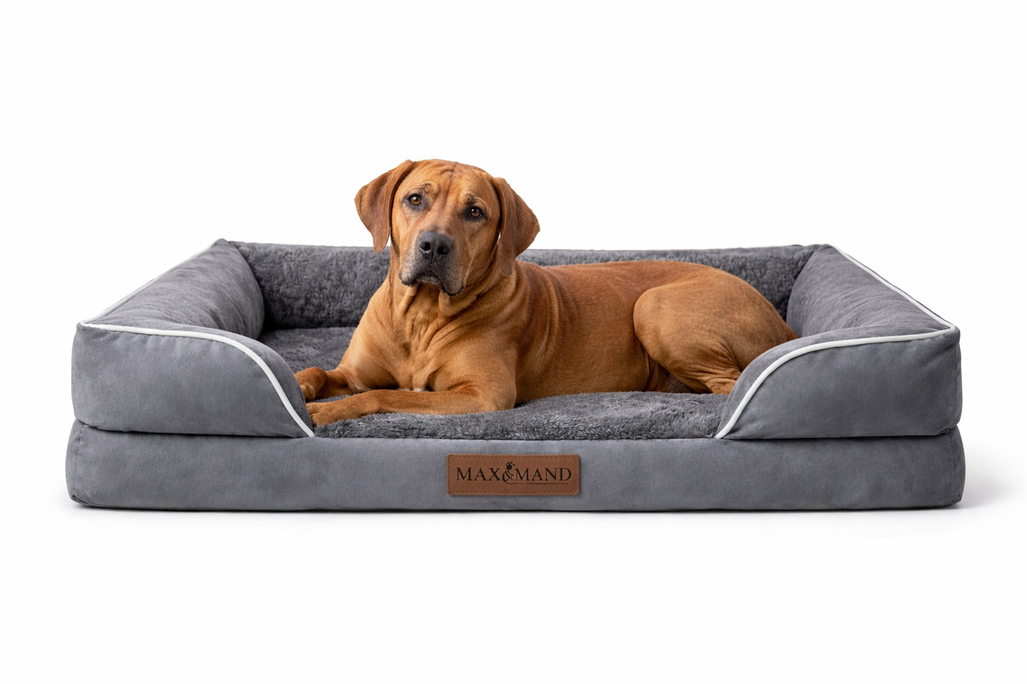 Max&Mand Orthopedische Hondenmand Donkergrijs – L (115 × 90 × 22 cm)
