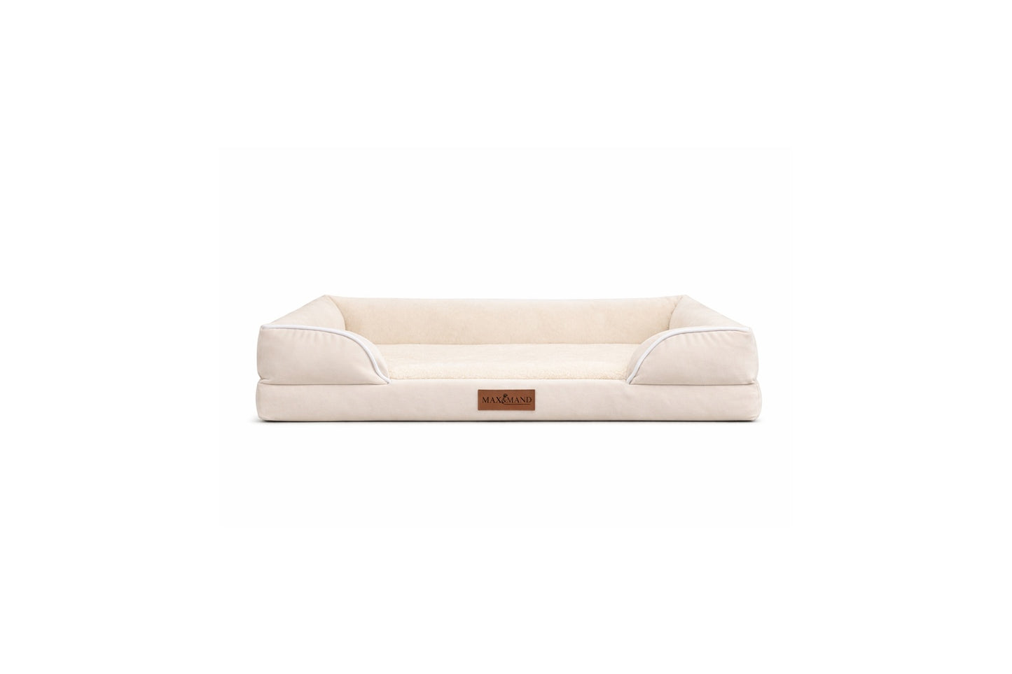 Max&Mand Orthopedische Hondenmand Beige – M (76 × 50 × 18 cm)