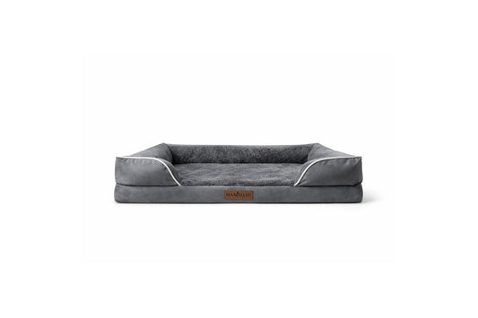 Max&Mand Orthopedische Hondenmand Donkergrijs – M (76 × 50 × 18 cm)