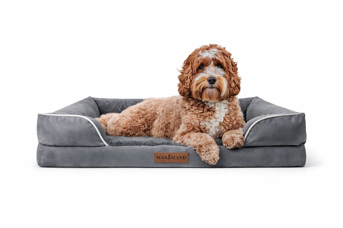 Max&Mand Orthopedische Hondenmand Donkergrijs – M (76 × 50 × 18 cm)