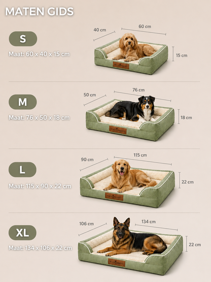 Max&Mand Orthopedische Hondenmand Groen – L (115 × 90 × 22 cm)