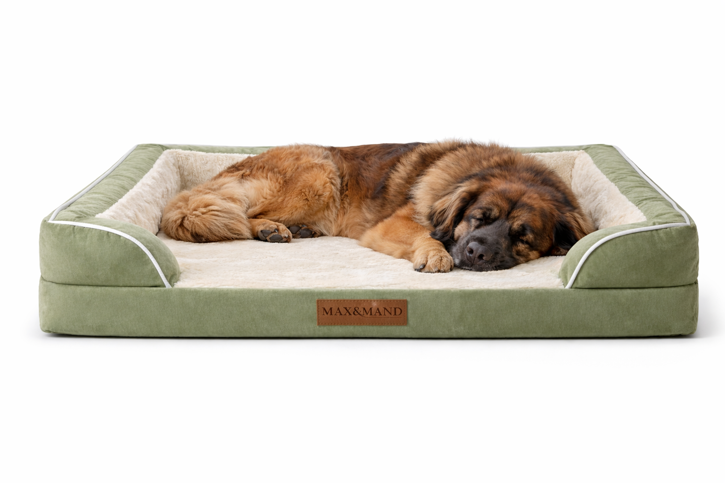 Max&Mand Orthopedische Hondenmand Groen – XL (134 × 106 × 22 cm)