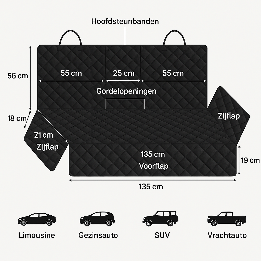 Autobeschermdeken voor Honden – Schone achterbank en comfortabel reizen