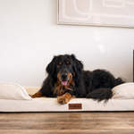 Boss in de beige orthopedische hondenmand
