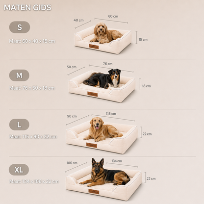 Max&Mand Orthopedische Hondenmand Beige – M (76 × 50 × 18 cm)