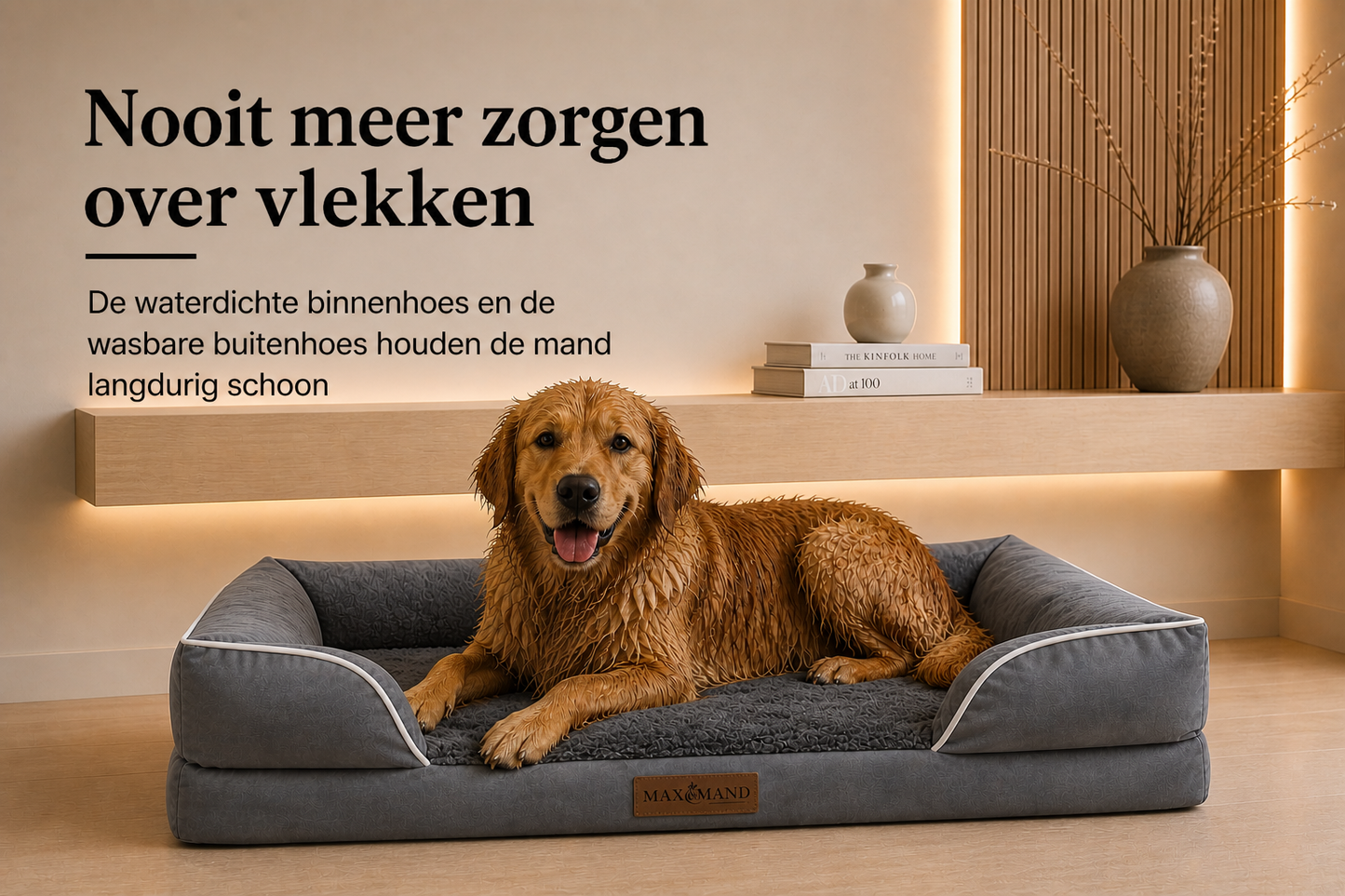 Max&Mand Orthopedische Hondenmand Donkergrijs – L (115 × 90 × 22 cm)