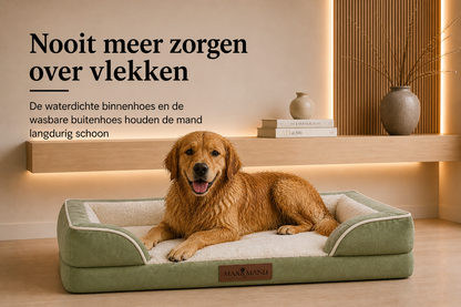 Max&Mand Orthopedische Hondenmand Groen – L (115 × 90 × 22 cm)
